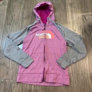 The North Face Full Zip Hoodie Women's M/M Pink‎ Gray Athletic Jacket